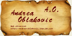 Andrea Oblaković vizit kartica